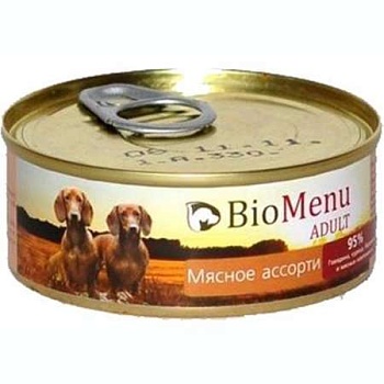 Biomenu Adult Консервы для Собак Мясное Ассорти 95%-Мясо 100г купить 