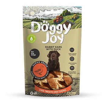 Doggy Joy Лакомство для собак крупных пород из мяса утки "Кроличьи ушки с уткой" 90г купить 