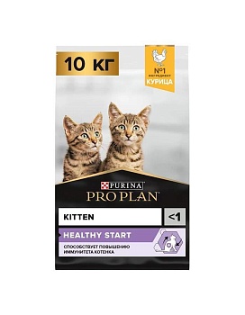 PRO PLAN сухой корм для котят до года, с высоким содержанием курицы 10кг купить  зоотовары для животных