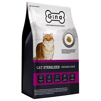 ДЖИНА CAT STERILIZED CHIKEN&RICE Корм сухой для стерилизованных кошек с Курицей и Рисом 3кг купить 