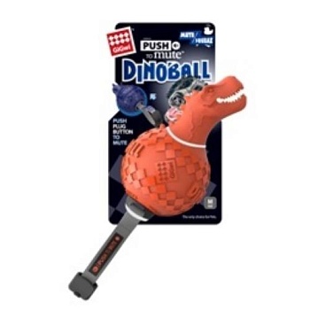 GiGwi Игрушка Динобол Т-рекс с отключаемой пищалкой,оранжевый купить 
