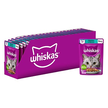 Whiskas Рагу с Кроликом и Индейкой 28х75г купить 