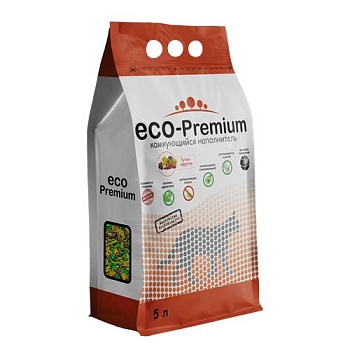 Наполнитель ECO-Premium Комкующийся Тутти-фрутти 5л купить 