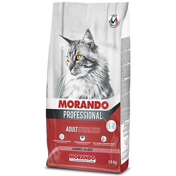 Morando Professional Gatto Сухой корм для стерилизованных кошек с говядиной 1,5кг купить 
