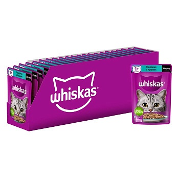 Whiskas Говядина/Кролик желе 28х75г купить 