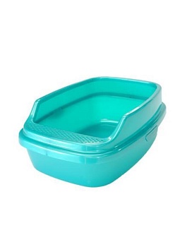 HOMECAT De Luxe туалет с бортиком бирюзовый перламутр (53см х 39см х 23см) 3519905 купить  зоотовары для животных