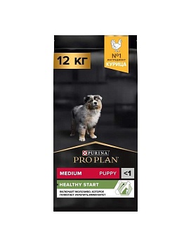 PRO PLAN Puppy Medium сухой корм для щенков средних пород 10 - 25 кг Курица 12 кг купить  зоотовары для животных