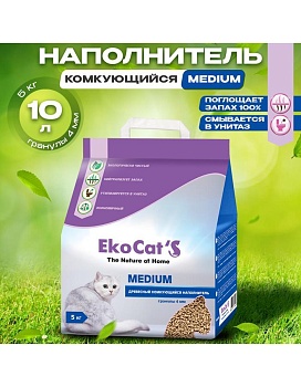 Eko Cat`s Medium древесный комкующийся наполнитель 5кг купить  зоотовары для животных