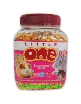 LITTLE ONE Лакомство для грызунов Воздушные зерна смесь зерен кукурузы, пшеницы и ячменя 100г купить  зоотовары для животных
