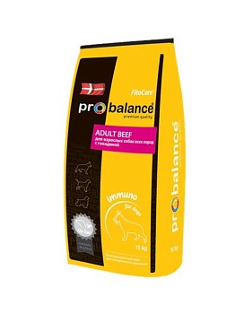 ProBalance Imunno Корм для собак Говядина 15кг купить  зоотовары для животных