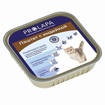 Prolapa ламистер полнорационный консервированный корм паштет с индейкой для кошек 16х100г купить 