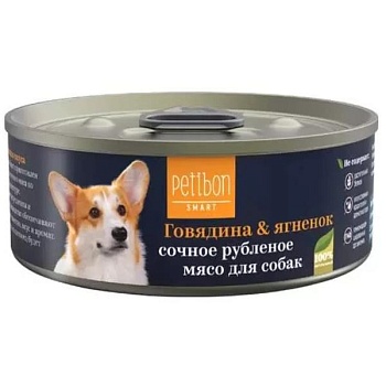 Petibon Smart консервы для собак рубленое мясо с говядиной и ягненком 100г купить 