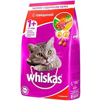 Whiskas Вкусные Подушечки с Нежным Паштетом Говядина 1.9кг купить 