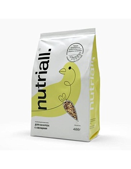 Nutriall Полнорационный корм для канареек с овощами 400гр купить  зоотовары для животных