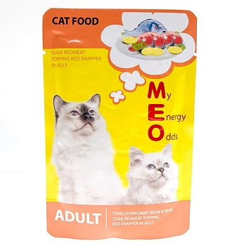 Me-O консервы для кошек Тунец и Красный окунь в желе №5 80гр 12шт купить 