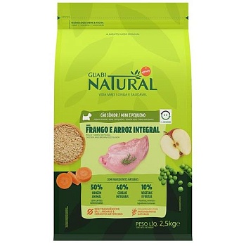 GUABI NATURAL Dog SENIOR сухой корм для пожилых собак средних и крупных пород цыпленок и коричневый рис 2,5кг купить 