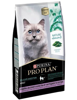 PRO PLAN Nature Elements Adult сухой корм для кошек с чувствительным пищеварение Индейка 7кг купить  зоотовары для животных