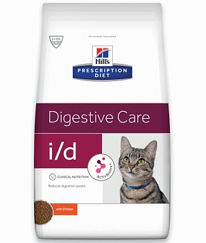 Hills Cat I / D сухой корм для кошек полноценный диетический рацион при заболеваниях ЖКТ 1,5кг купить 