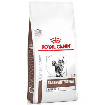 Royal Canin VD GASTRO INTESTINAL HAIRBALL CONTROL ветеринарная диета для кошек при нарушении пищеварения и для профилактики образования волосяных комочков в желудочно-кишечном тракте 2кг купить 