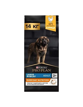 PRO PLAN Adult Large Robust сухой корм для собак крупных пород с мощным телосложением от 25 кг Курица 14 кг купить  зоотовары для животных