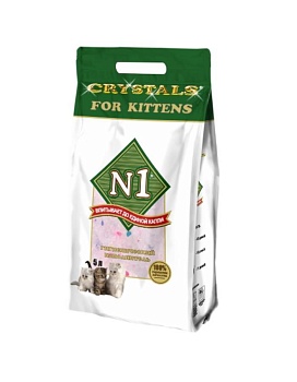 №1 CRYSTALS FOR KITTENS силикагелевый наполнитель для котят 5л купить  зоотовары для животных