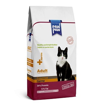 Pawpaw Adult Cat Food Gourmet сухой корм для кошек 1кг купить 