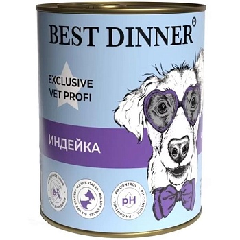 Best Dinner Exclusive Vet Profi Urinary для собак Индейка с картофелем 340г купить 