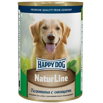 Happy Dog Natur Line консервы для собак Телятина с овощами 20х410гр купить 