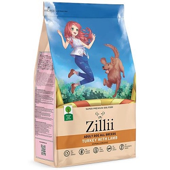 ZILLII Adult Dog Сухой корм для взрослых собак Индейка с Ягнёнком 800гр купить 