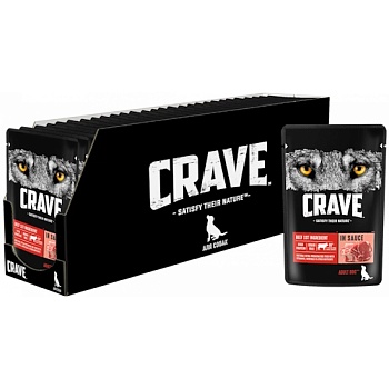 CRAVE Корм консервированный для собак Говядина в соусе 28x85г купить 