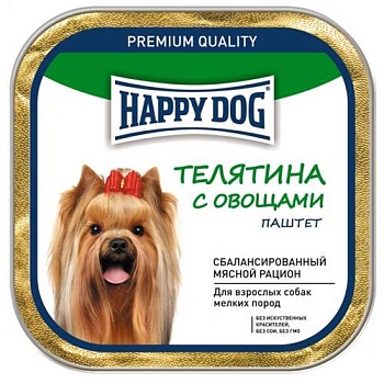 Happy Dog Natur Line консервы для собак Телятина с овощами паштет 10х125гр купить 