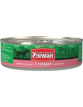 Четвероногий Гурман Мясное Ассотри для собак с Сердцем 24х100г купить  зоотовары для животных