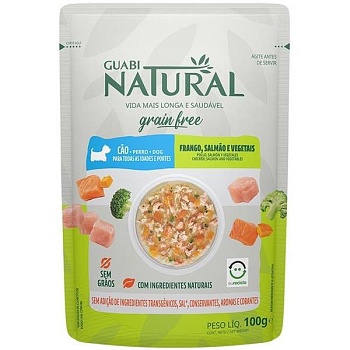 GUABI NATURAL Dog GRAIN FREE пауч беззерновой для собак курица, лосось и овощи 18х100г купить 