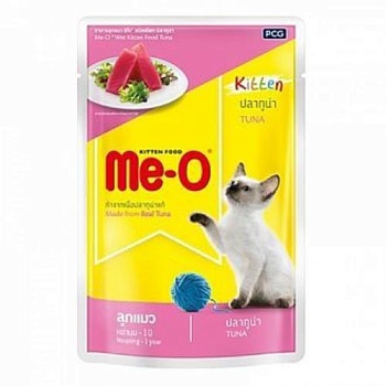 Me-O консервы для котят Тунец в желе 80гр №1 12х80гр купить 