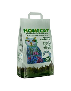 Homecat Древесный Наполнитель Мелкие Гранулы 16л купить  зоотовары для животных