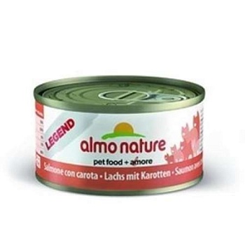 Almo Nature Legend Конcервы для Кошек с Лососем и Морковью 75% Мяса 24х70г купить 