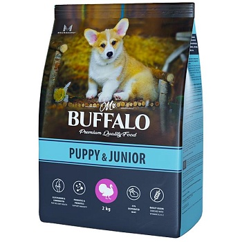 Mr.Buffalo PUPPY & JUNIOR сухой корм для щенков и юниоров с индейкой 2кг купить 