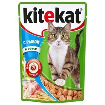 KiteKat для кошек пауч Рыба в соусе 28х85г купить 