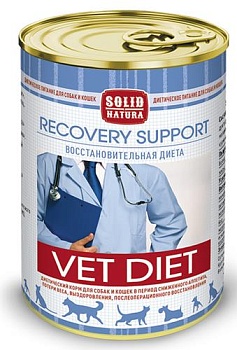 SOLID NATURA VET Recovery Support диета для кошек и собак влажный 12х340гр купить 