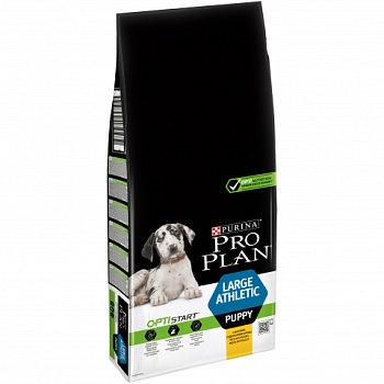 PRO PLAN Puppy Large Athletic сухой корм для щенков крупных пород от 25 кг c атлетическим телосложением Курица 12кг купить 