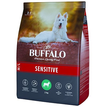 Mr.Buffalo B131 ADULT M/L SENSITIVE сухой корм для собак средних и крупных пород с ягненком 2кг купить 