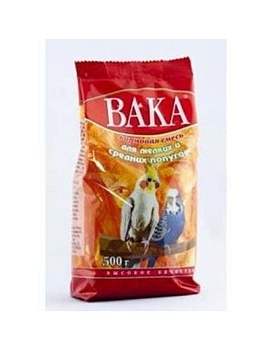 ВАКА Высокое Качество корм для волнистых и средних попугаев 500гр купить  зоотовары для животных