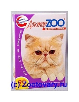 Доктор Zoo Витамины для Кошек со Вкусом Лосося 6х90таб купить  зоотовары для животных