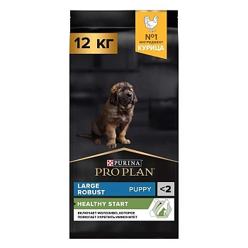 PRO PLAN Puppy Large Robust сухой корм для щенков крупных пород от 25 кг с мощным телосложением Курица 12 кг купить 