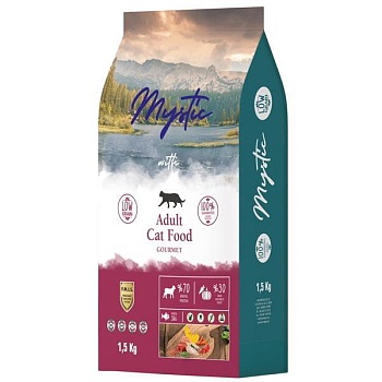 Mystic Adult Cat Food Gourmet сухой корм для кошек 1,5кг купить 