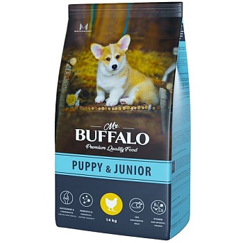 Mr.Buffalo PUPPY & JUNIOR сухой корм для щенков и юниоров с курицей 14кг купить 
