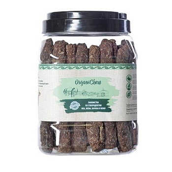 ORGANIC CHEW Лакомство для собак МИКС КОЛБАСКИ бараний туба 1кг купить 