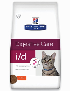 Hills Cat I / D сухой корм для кошек полноценный диетический рацион при заболеваниях ЖКТ 400гр купить 