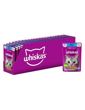 Whiskas рагу лосось/треска 28х75г купить  зоотовары для животных