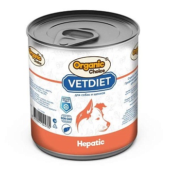 Organic Сhoice VET Hepatic для собак и щенков профилактика болезней печени 12х340г купить 